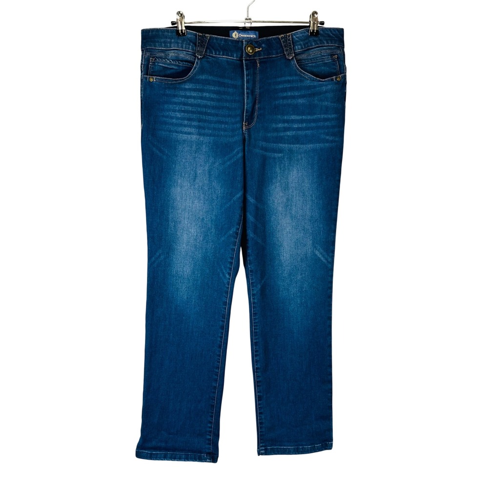 Democracy Womans 16 Jeans Ab Solution Blue Straight Leg Stretch Comfort Waist